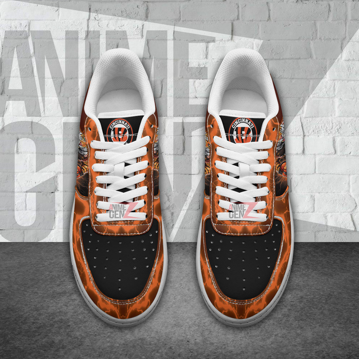 Cincinnati Bengals Air Sneakers Mascot Thunder Style Custom NFL Sport Shoes