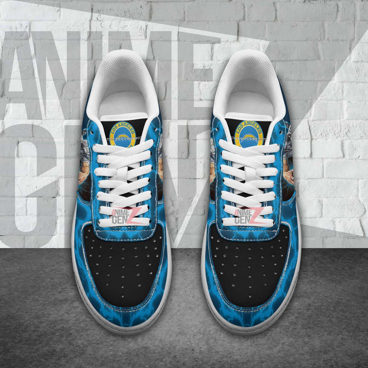 Los Angeles Chargers Air Sneakers Mascot Thunder Style Custom NFL Sport Shoes