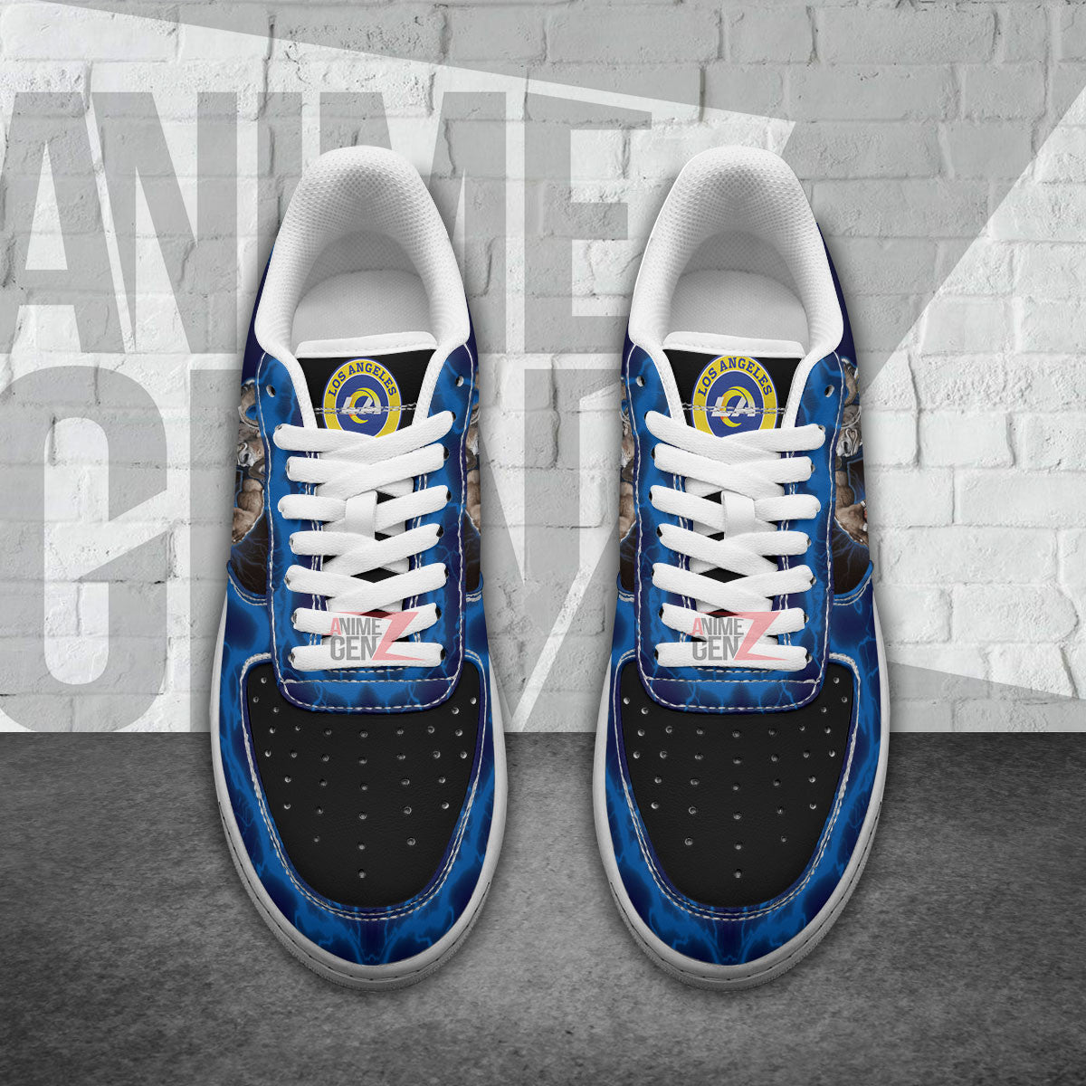 Los Angeles Rams Air Sneakers Mascot Thunder Style Custom NFL Sport Shoes