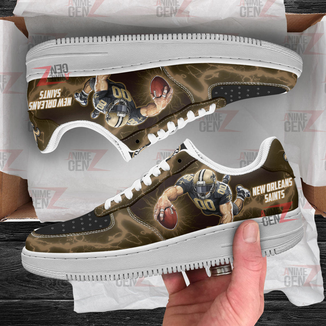 New Orleans Saints Air Sneakers Mascot Thunder Style Custom NFL Sport Shoes