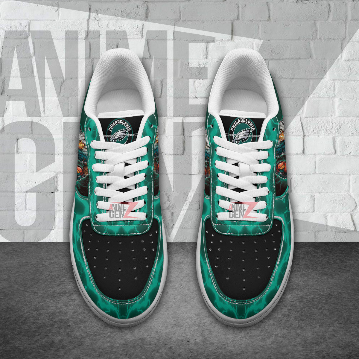 Philadelphia Eagles Air Sneakers Mascot Thunder Style Custom NFL Sport Shoes