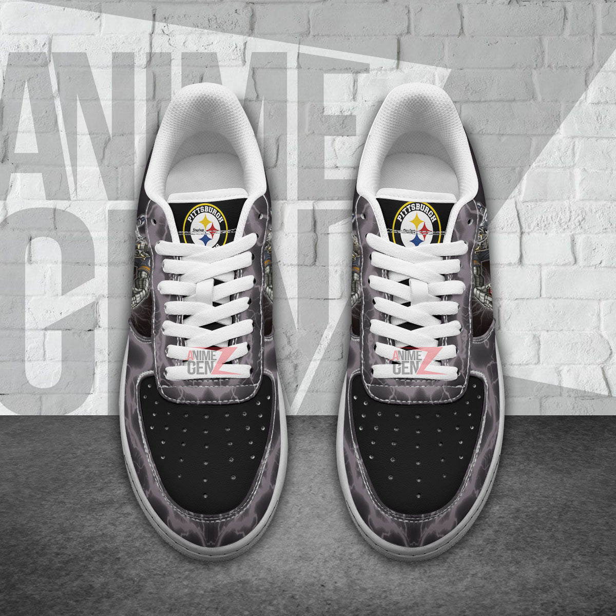 Pittsburgh Steelers Air Sneakers Mascot Thunder Style Custom NFL Sport Shoes