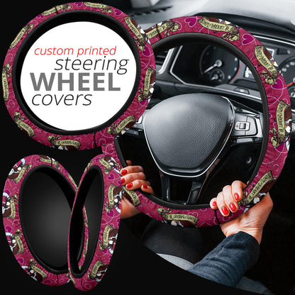 Jack And Sally Valentine Nightmare Before Christmas Steering Wheel Cover Cartoon Car Accessories Custom For Fans AA22121603