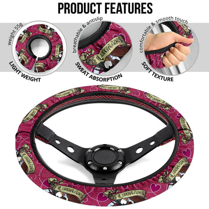 Jack And Sally Valentine Nightmare Before Christmas Steering Wheel Cover Cartoon Car Accessories Custom For Fans AA22121603
