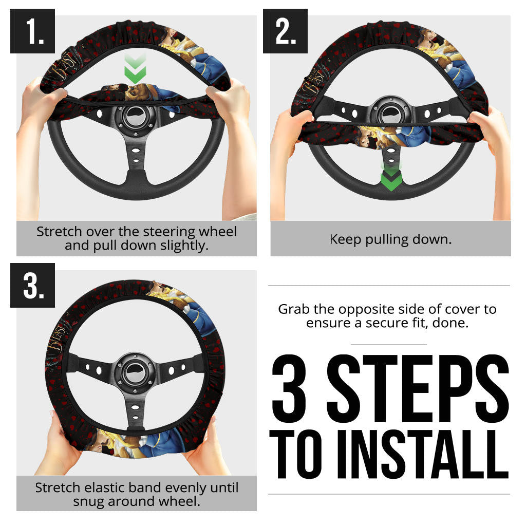Bella Beauty And The Beast Steering Wheel Cover Cartoon Car Accessories Custom For Fans AA22121902