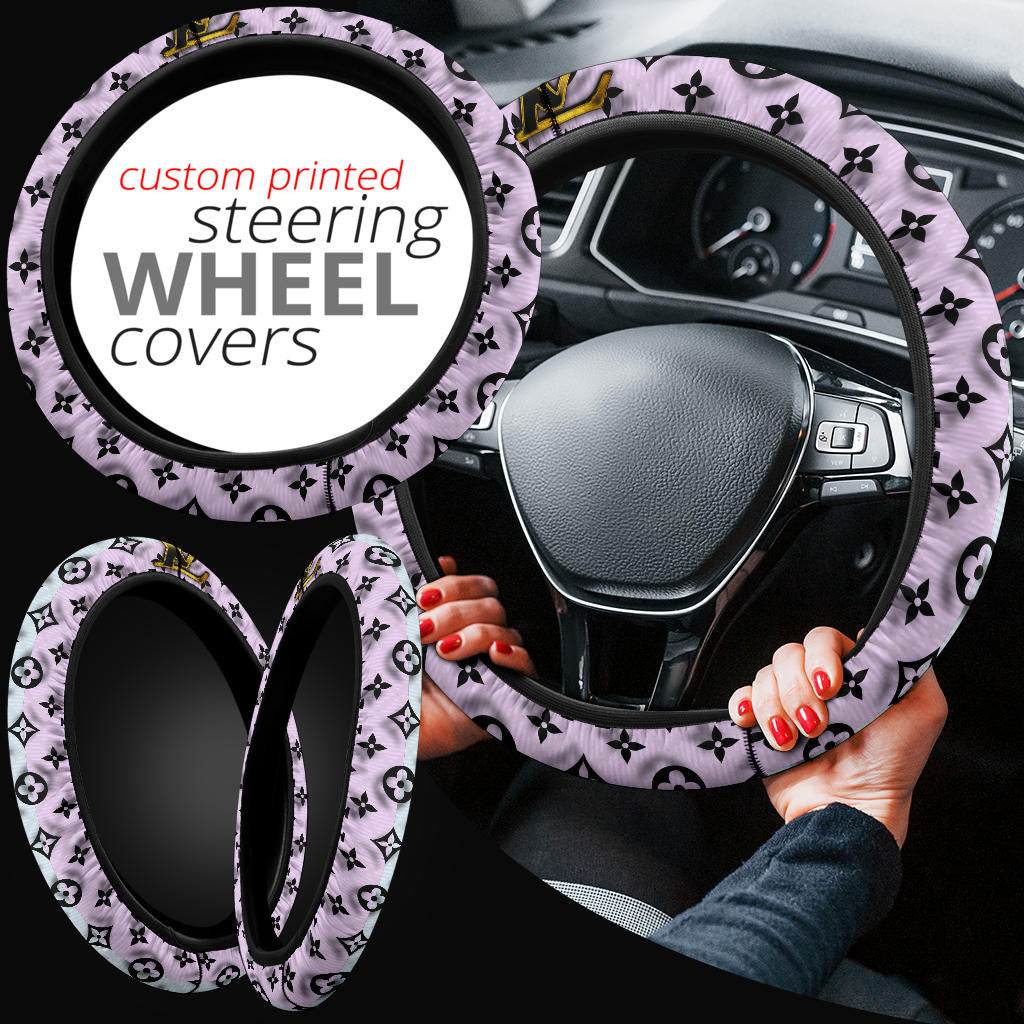 Louis Vuitton LV Symbol Steering Wheel Cover Fashion Car Accessories