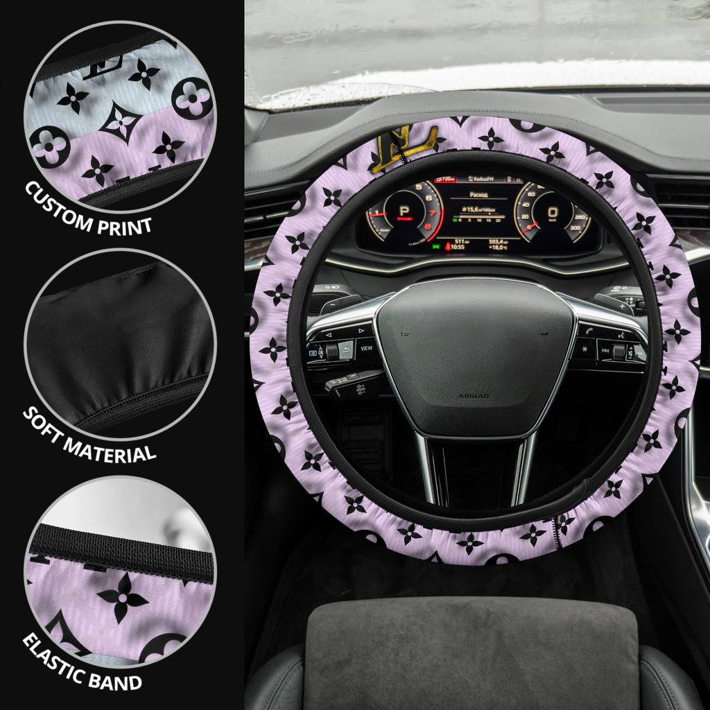 Louis Vuitton LV Symbol Steering Wheel Cover Fashion Car Accessories