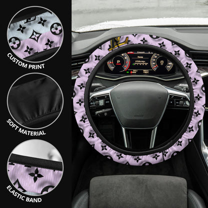 Louis Vuitton LV Symbol Steering Wheel Cover Fashion Car Accessories