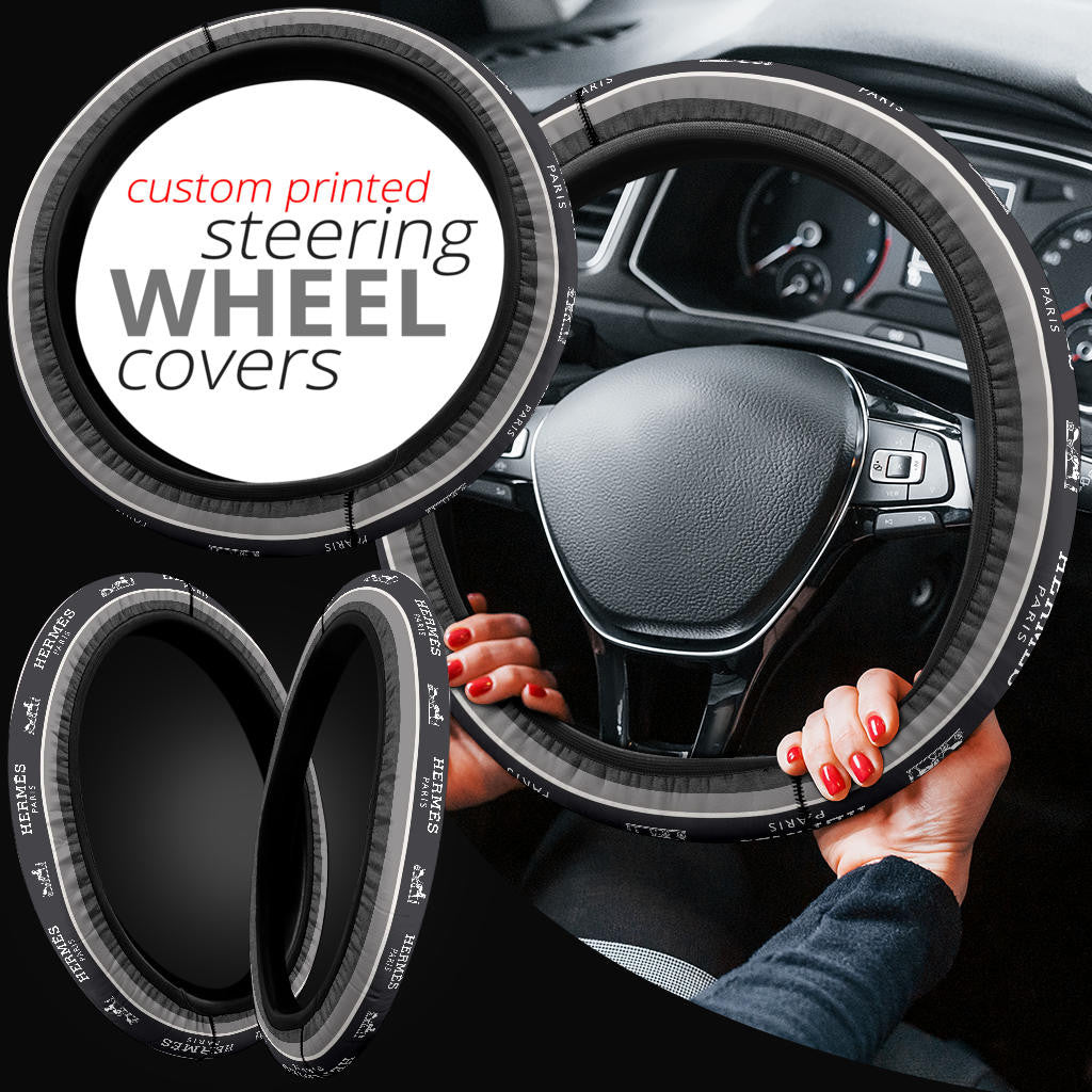 Hermes Symbol Steering Wheel Cover Fashion Car Accessories Custom For Fans AA22122902