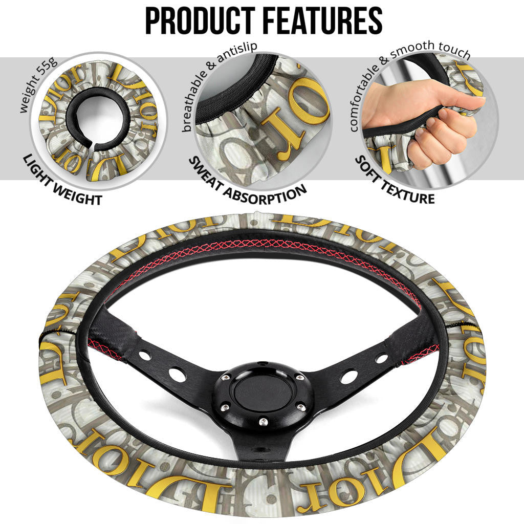 Dior Symbol Steering Wheel Cover Fashion Car Accessories Custom For Fans AA22122601