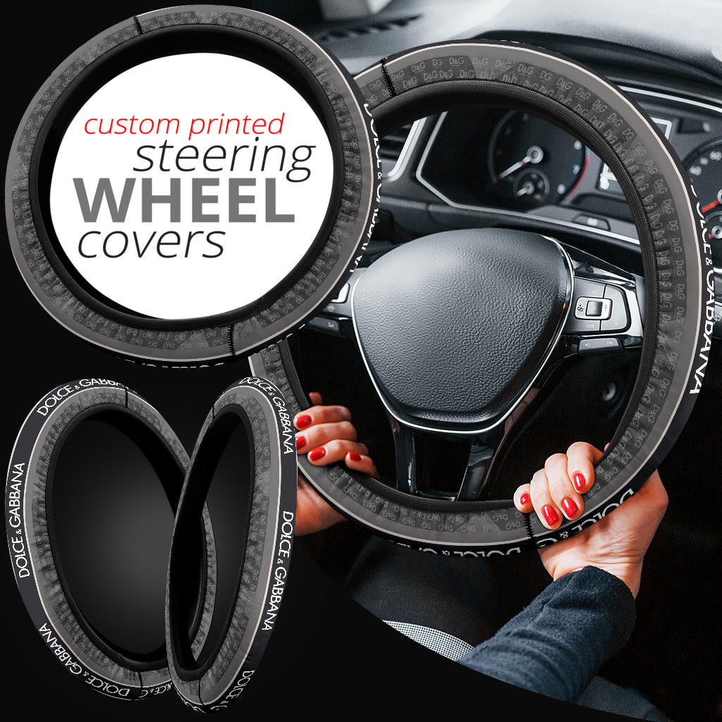 Dolce & Gabbana Symbol Steering Wheel Cover Fashion Car Accessories Custom For Fans AA22122902