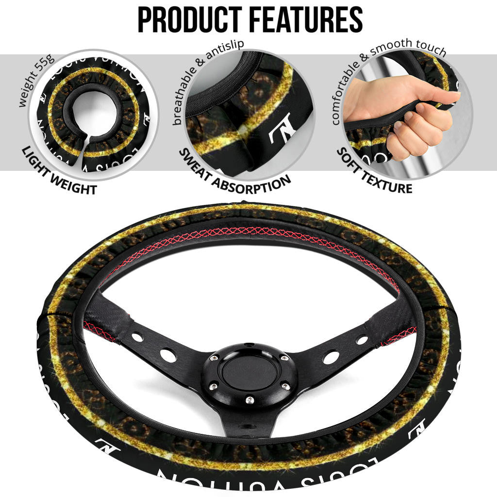 Louis Vuitton LV Symbol Steering Wheel Cover Fashion Car Accessories