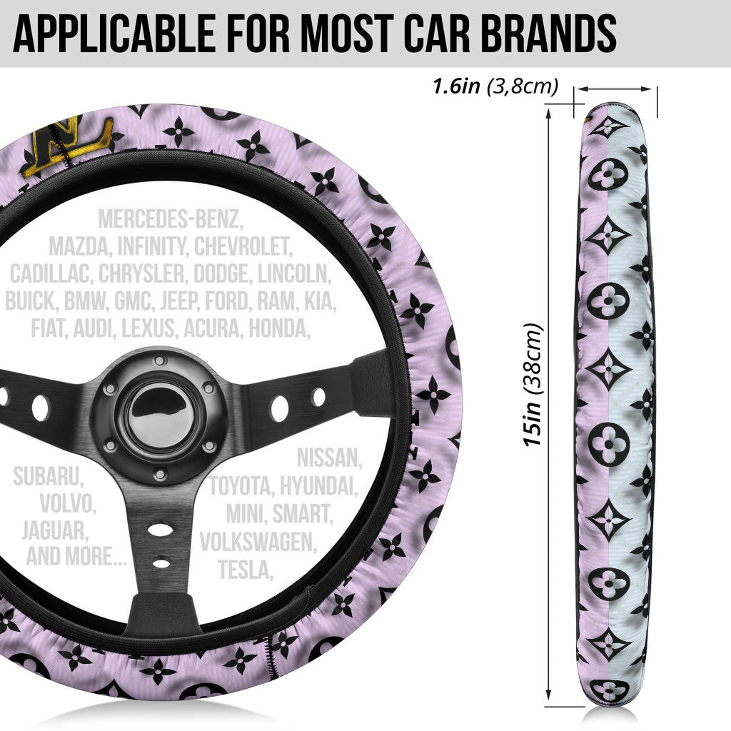Louis Vuitton LV Symbol Steering Wheel Cover Fashion Car Accessories