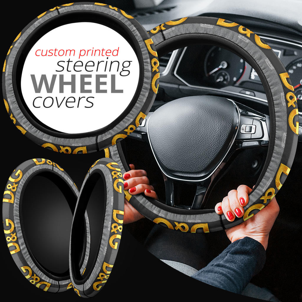 Dolce & Gabbana Symbol Steering Wheel Cover Fashion Car Accessories Custom For Fans AA22122903