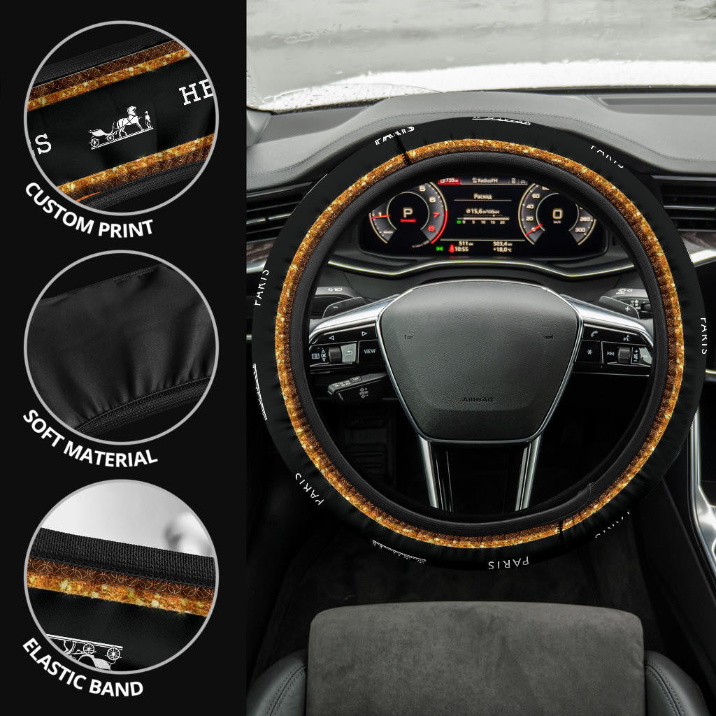 Hermes Symbol Steering Wheel Cover Fashion Car Accessories Custom For Fans AA22122901