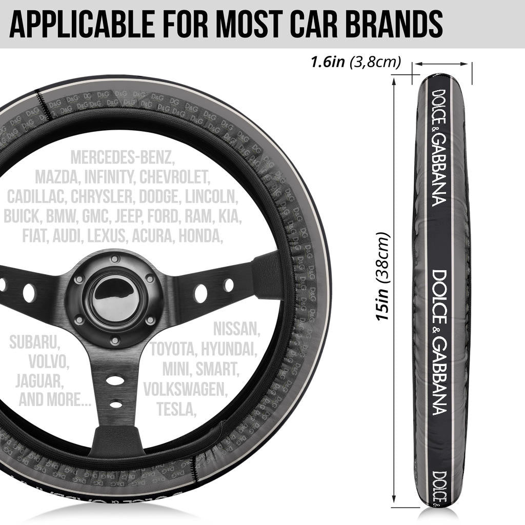 Dolce & Gabbana Symbol Steering Wheel Cover Fashion Car Accessories Custom For Fans AA22122902