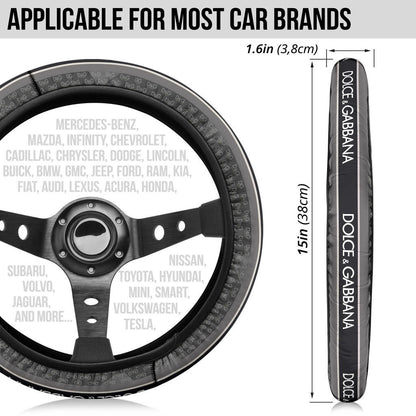 Dolce & Gabbana Symbol Steering Wheel Cover Fashion Car Accessories Custom For Fans AA22122902