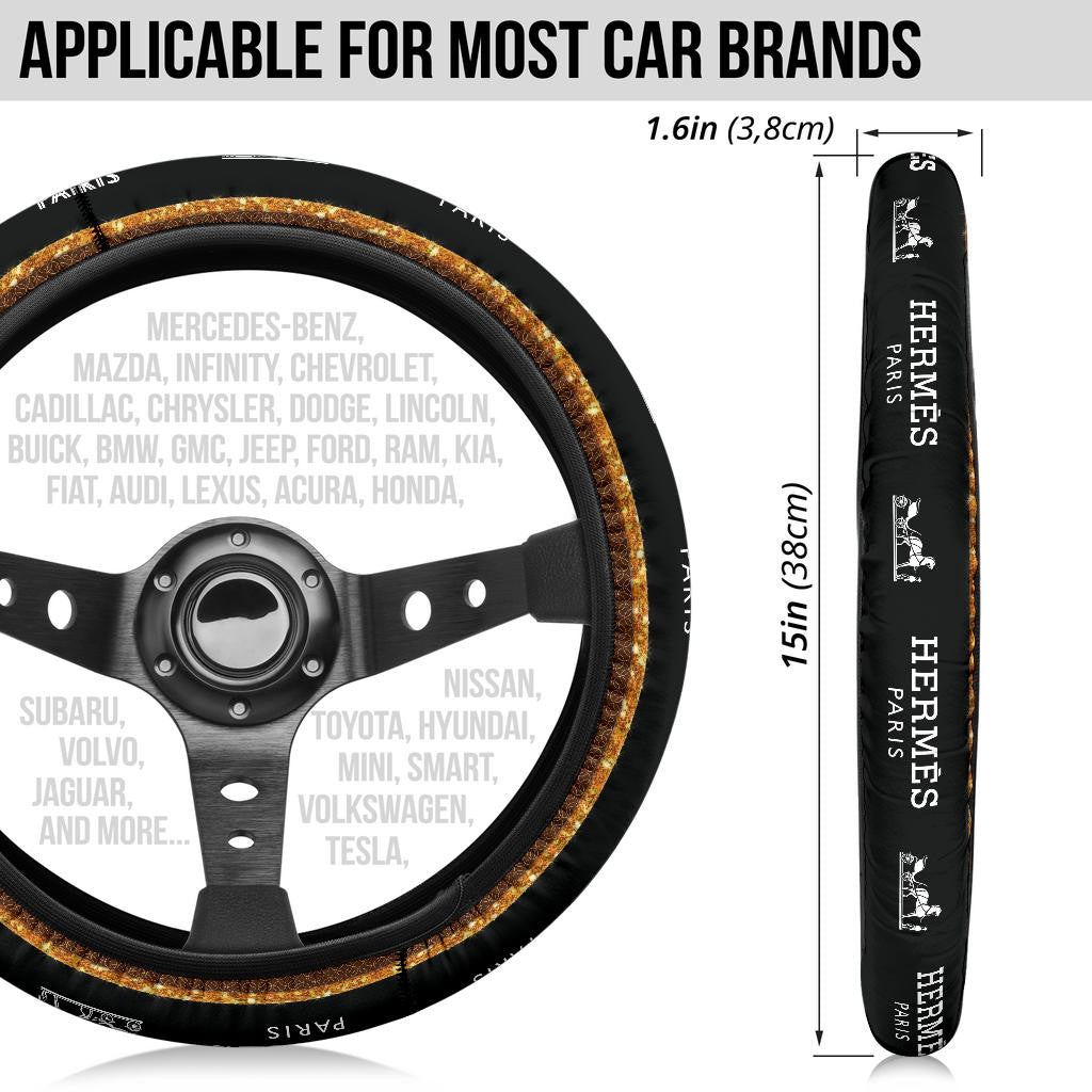 Hermes Symbol Steering Wheel Cover Fashion Car Accessories Custom For Fans AA22122901