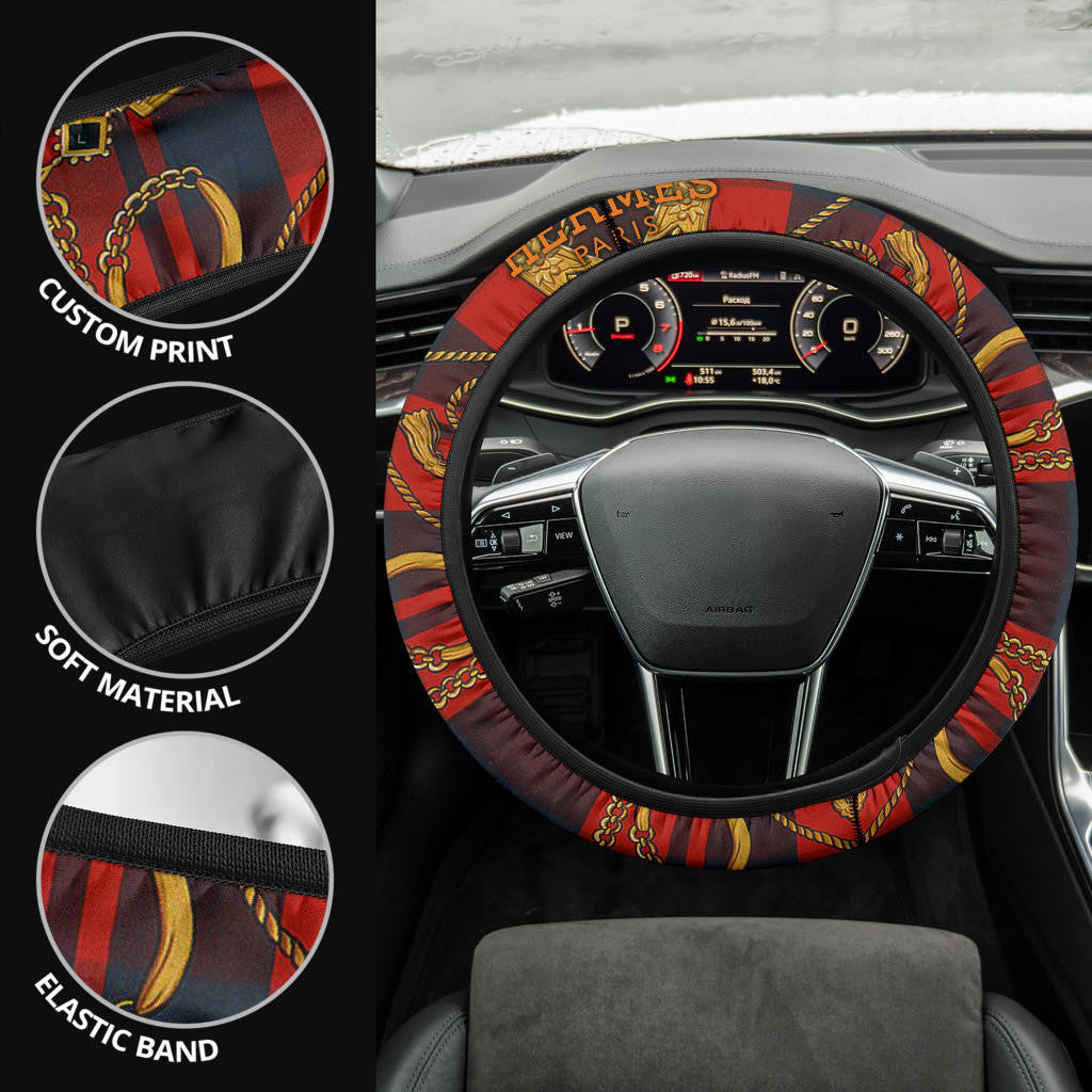 Hermes Symbol Steering Wheel Cover Fashion Car Accessories Custom For Fans AA22122904