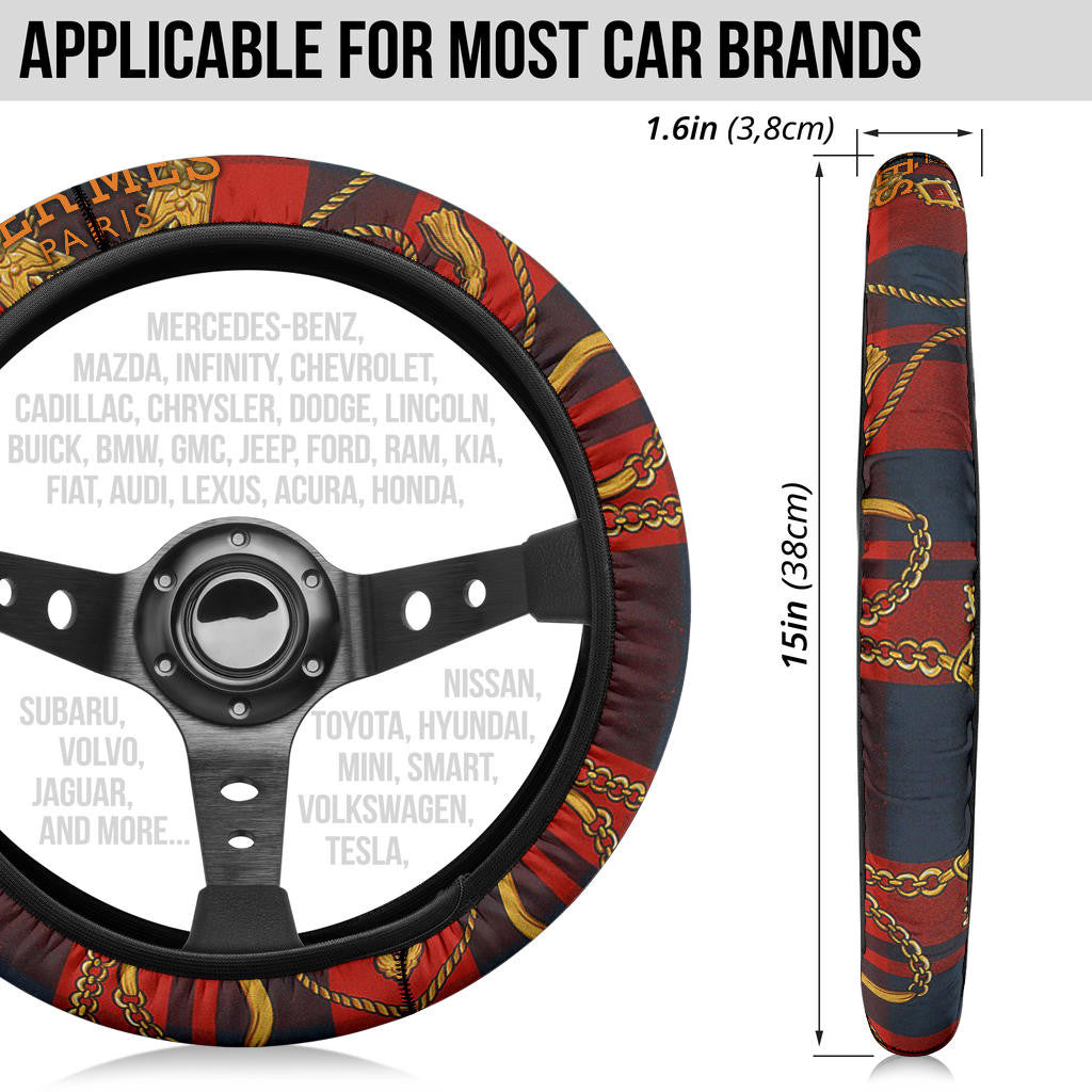 Hermes Symbol Steering Wheel Cover Fashion Car Accessories Custom For Fans AA22122904