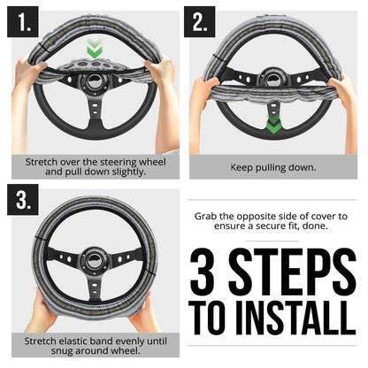 Prada Symbol Steering Wheel Cover Fashion Car Accessories Custom For Fans AA23010504