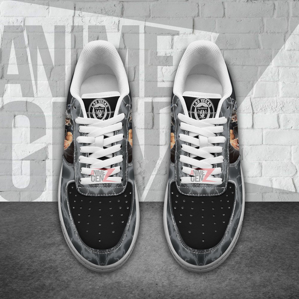 Las Vegas Raiders Air Sneakers Mascot Thunder Style Custom NFL Sport Shoes